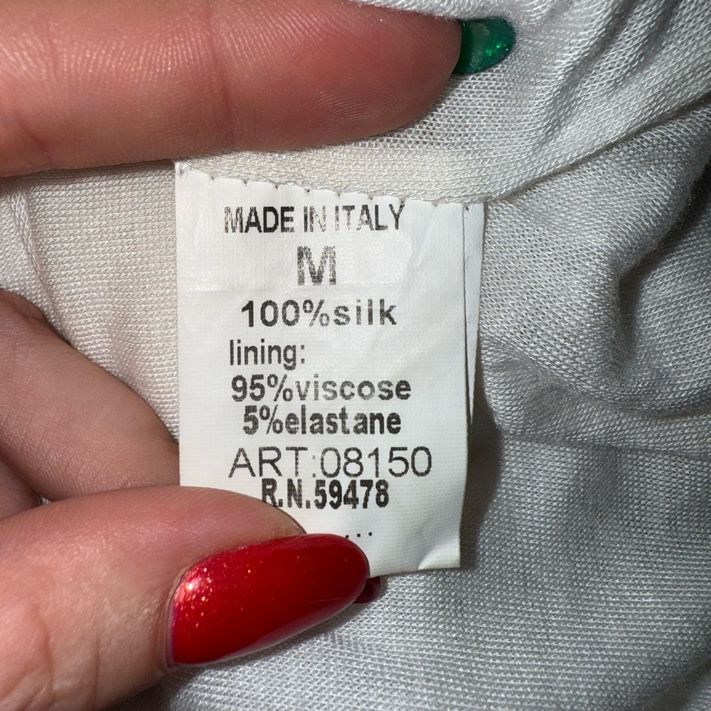 Rosemarine 100% Silk Floral Balloon Hem Blouse Made in Italy- Size Medium - Picture 11 of 11